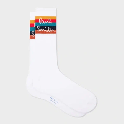 Paul Smith Mens Guernsey Sport Socks In White