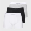 Paul Smith White, Black And Grey Long Boxer Briefs Three Pack Multicolour In Multi