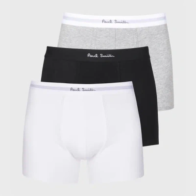 Paul Smith White, Black And Grey Long Boxer Briefs Three Pack Multicolour