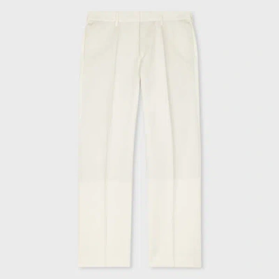 Paul Smith White Cotton-linen Twill Trousers