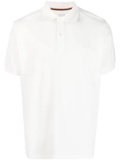 Paul Smith White Cotton Polo Shirt With Classic Collar