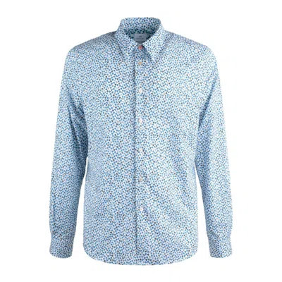 Paul Smith White Cotton Shirt With All Over Print