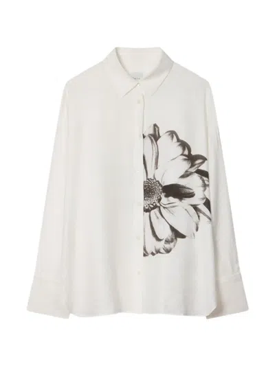 Paul Smith White Daisy Placement Print Shirt