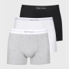 Paul Smith White, Grey And Black Long Boxer Briefs Three Pack Multicolour In Multi