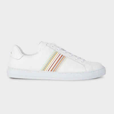 PAUL SMITH WHITE LEATHER 'HANSEN' SNEAKERS