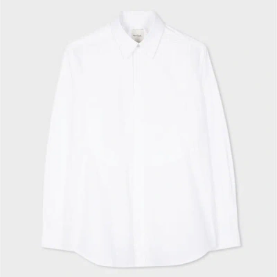 Paul Smith White Organic Cotton Pleated-front Evening Shirt