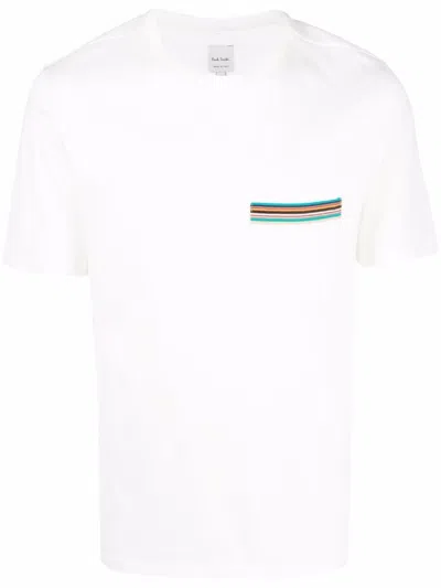 PAUL SMITH WHITE POCKET DETAIL T-SHIRT