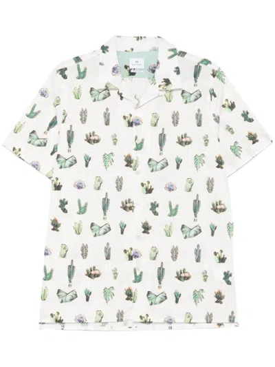 PAUL SMITH WHITE PRINTED SHIRT