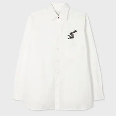 Paul Smith White Rabbit Pocket Cotton Shirt In Multi
