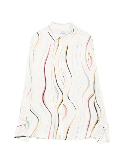 PAUL SMITH WHITE REGULAR PRINTED SHIRT