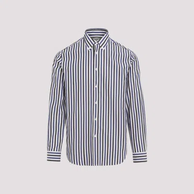 Paul Smith Striped Long-sleeved Shirt In Grey