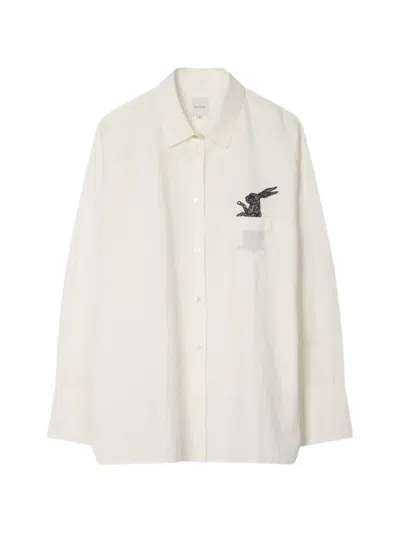 Paul Smith White Shirt With Rabbit Embroidery