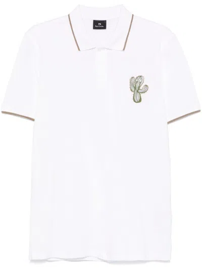 Paul Smith White Short Sleeves Embroidery Polo