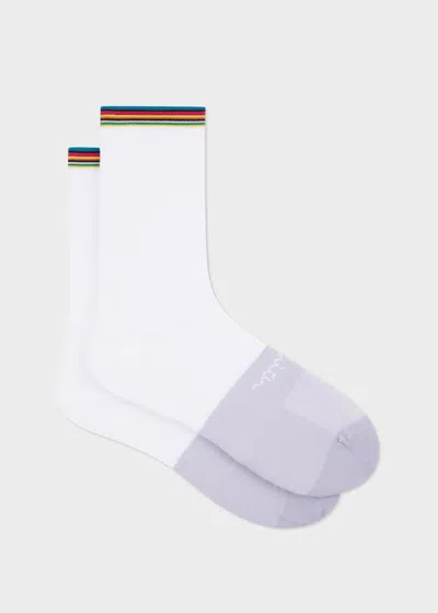 Paul Smith White 'signature Stripe' Cycling Socks
