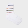 Paul Smith White 'signature Stripe' Cycling Socks In White
