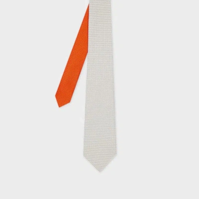 Paul Smith White Silk Polka Dot Tie