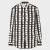Paul Smith White 'sketch Check' Long-sleeve Shirt Black In Black