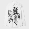 Paul Smith White Stripe 'field Flowers' Print Shirt In White