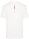 Paul Smith White Cotton Signature Stripe-trim Polo Shirt In White