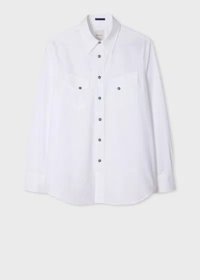 Paul Smith White Twill-stripe Western Shirt
