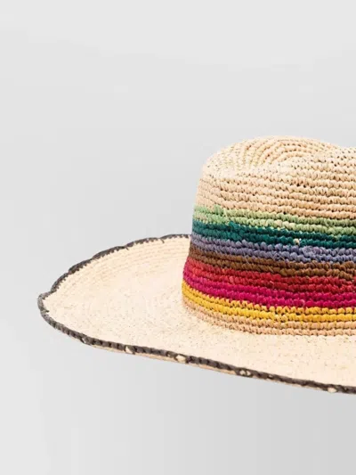 Paul Smith Wide Brim Straw Crochet Hat