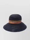 Shop Paul Smith Wide Brim Straw Hat With Multicolor Band