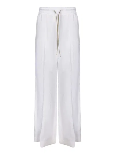 PAUL SMITH WIDE-FIT CREAM TROUSERS