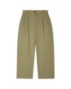 Paul Smith Wide-leg Cropped Khaki Trousers With Elasticated Waist