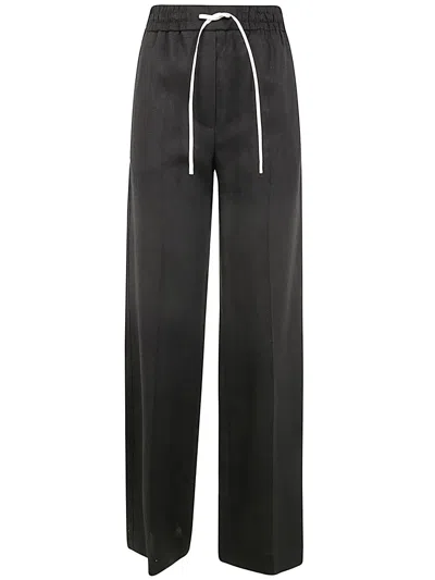 Paul Smith Wide Leg Pants With Coulisse In Black