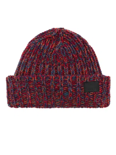 Paul Smith Wol Chunky Beanie In Red