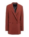 Paul Smith Woman Blazer Brick Size 6 Wool, Mohair Wool, Elastane In Red