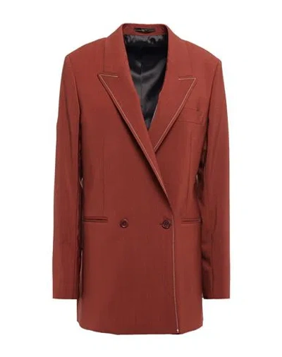 Paul Smith Woman Blazer Brick Size 6 Wool, Mohair Wool, Elastane In Red