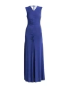 Paul Smith Ruched Sleeveless Maxi Dress In Blue