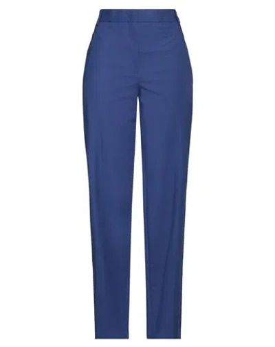 Paul Smith Woman Pants Blue Size 8 Cotton, Elastane