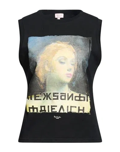 Paul Smith Woman Tank Top Black Size M Cotton