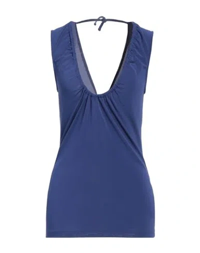 Paul Smith Woman Top Blue Size L Viscose, Polyester, Elastane