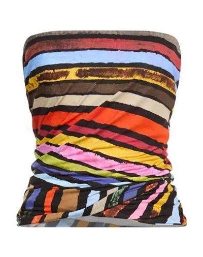 Paul Smith Woman Top Brown Size L Rayon, Elastane In Multi