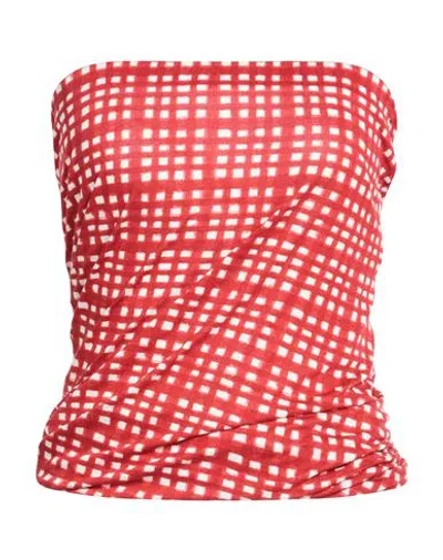 Paul Smith Woman Top Red Size M Rayon, Elastane