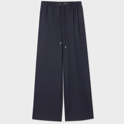 Paul Smith Women's A Suit To Travel In - Navy Drawstring Wide Leg Trousers Blue