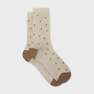 Paul Smith Women's Beige Cotton-blend 'star' Socks White In Neutral