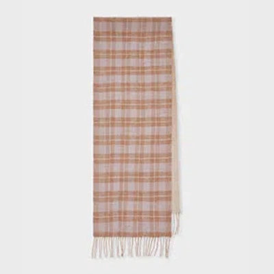 Paul Smith Women's Beige Ombre Check Scarf Brown In Orange