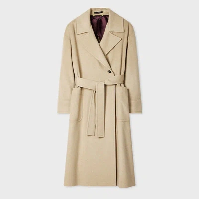 Paul Smith Women's Beige Wool-cashmere Trench Coat Grey
