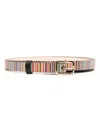 Paul Smith Striped Leather Belt In Multi