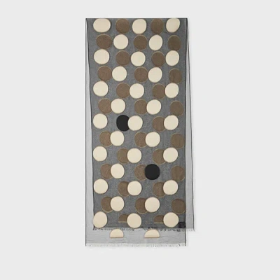 Paul Smith Women's Black And White 'polka Dot' Sheer Scarf