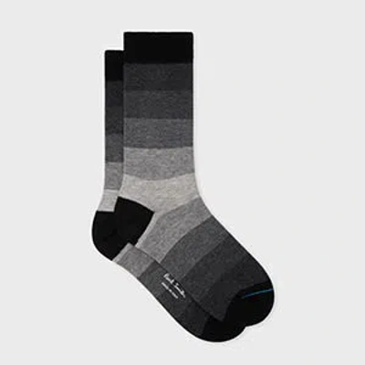 Paul Smith Women's Black Cotton-blend Ombre Stripe Socks