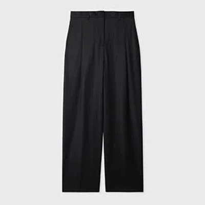 Paul Smith Women's Black Flannel Wide-leg Trousers