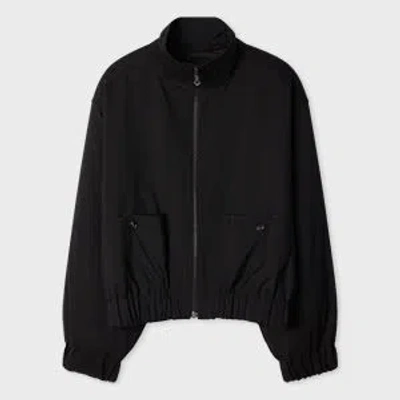 Paul Smith Women's Black Hopsack Wool Bomber Jacket