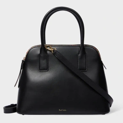 Paul Smith Women's Black Leather 'signature Stripe' Top Handle Bag