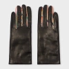 Paul Smith Women's Black Leather 'swirl' Gloves In Black