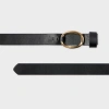 Paul Smith Women's Black Leather 'twist Ring' Belt In Black